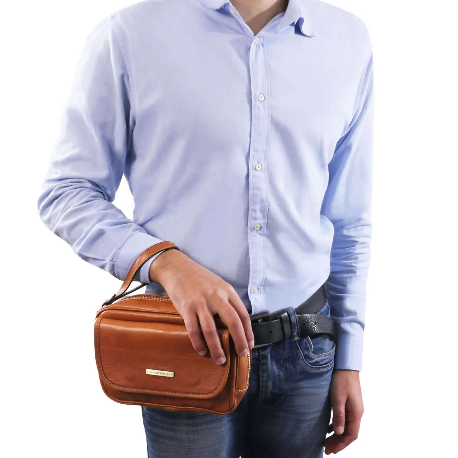 Handgelenktasche/Herrentasche aus Leder