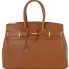 Handtasche aus Leder mit Goldfarbenen Beschläge
