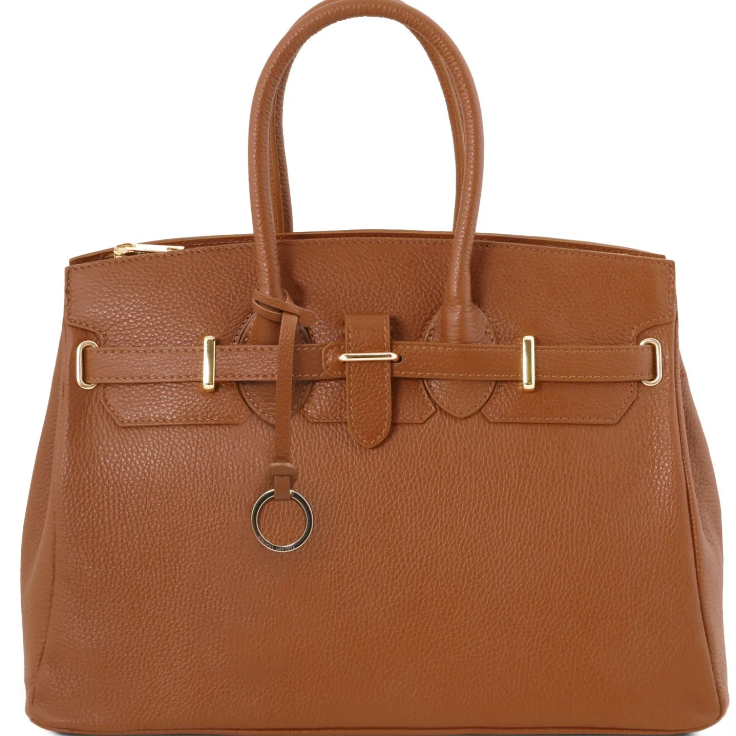 Handtasche aus Leder mit Goldfarbenen Beschläge