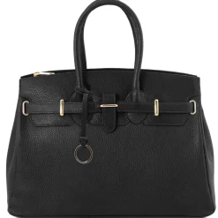 Handtasche aus Leder mit Goldfarbenen Beschläge