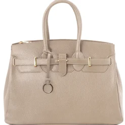 Handtasche aus Leder mit Goldfarbenen Beschläge