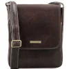 Herrentasche aus Leder mit Reißverschlussfach
