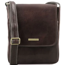 Herrentasche aus Leder mit Reißverschlussfach