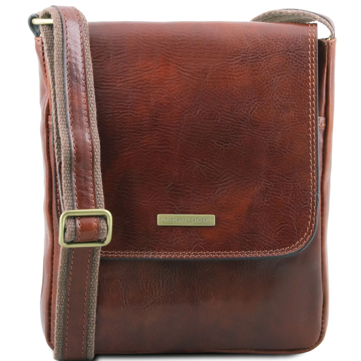 Herrentasche aus Leder mit Reißverschlussfach