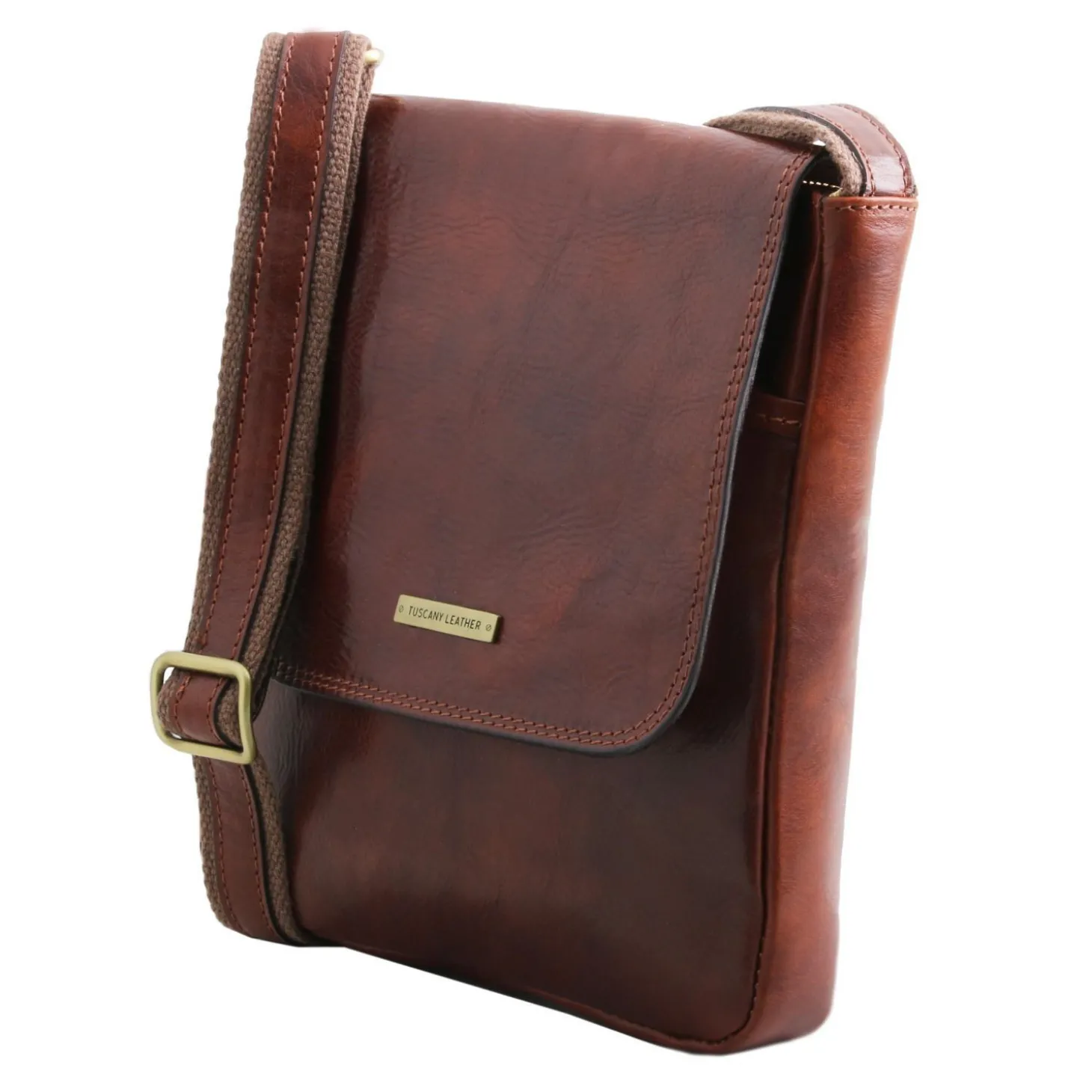 Herrentasche aus Leder mit Reißverschlussfach