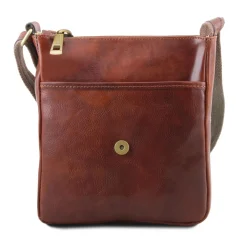 Herrentasche aus Leder mit Reißverschlussfach