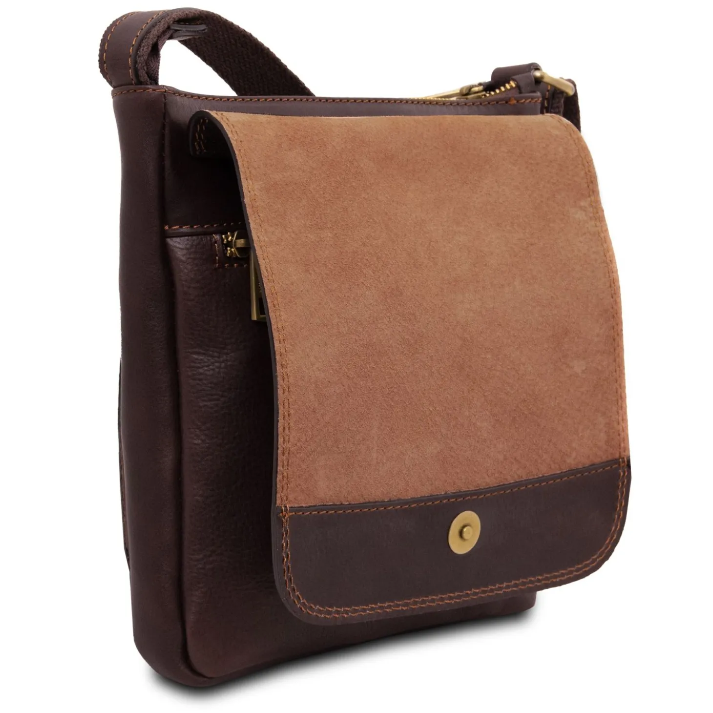 Herrentasche aus Leder mit Vordertasche