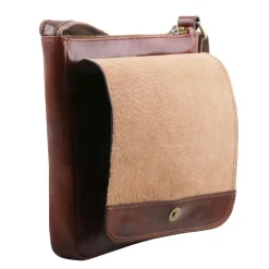 Herrentasche aus Leder mit Reißverschlussfach