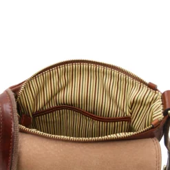 Herrentasche aus Leder mit Reißverschlussfach