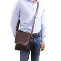 Herrentasche aus Leder mit Vordertasche