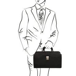 Klassische Doktortasche aus Leder mit Schnalle
