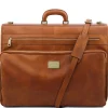 Kleidersack aus Leder mit Grosse Vortasche