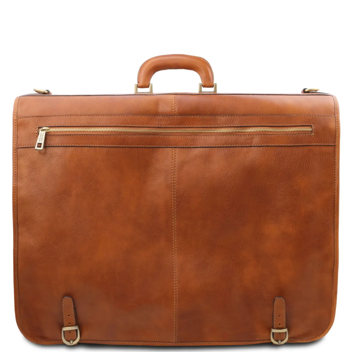 Kleidersack aus Leder mit Grosse Vortasche