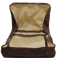 Kleidersack aus Leder mit Grosse Vortasche