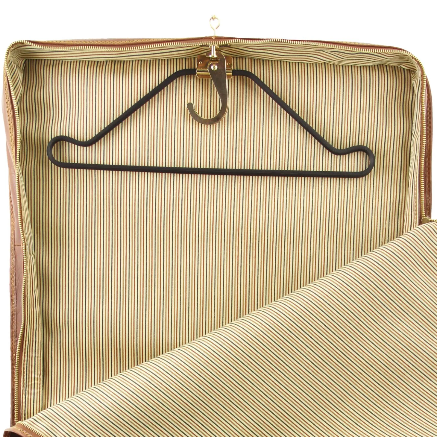 Kleidersack aus Leder mit Grosse Vortasche