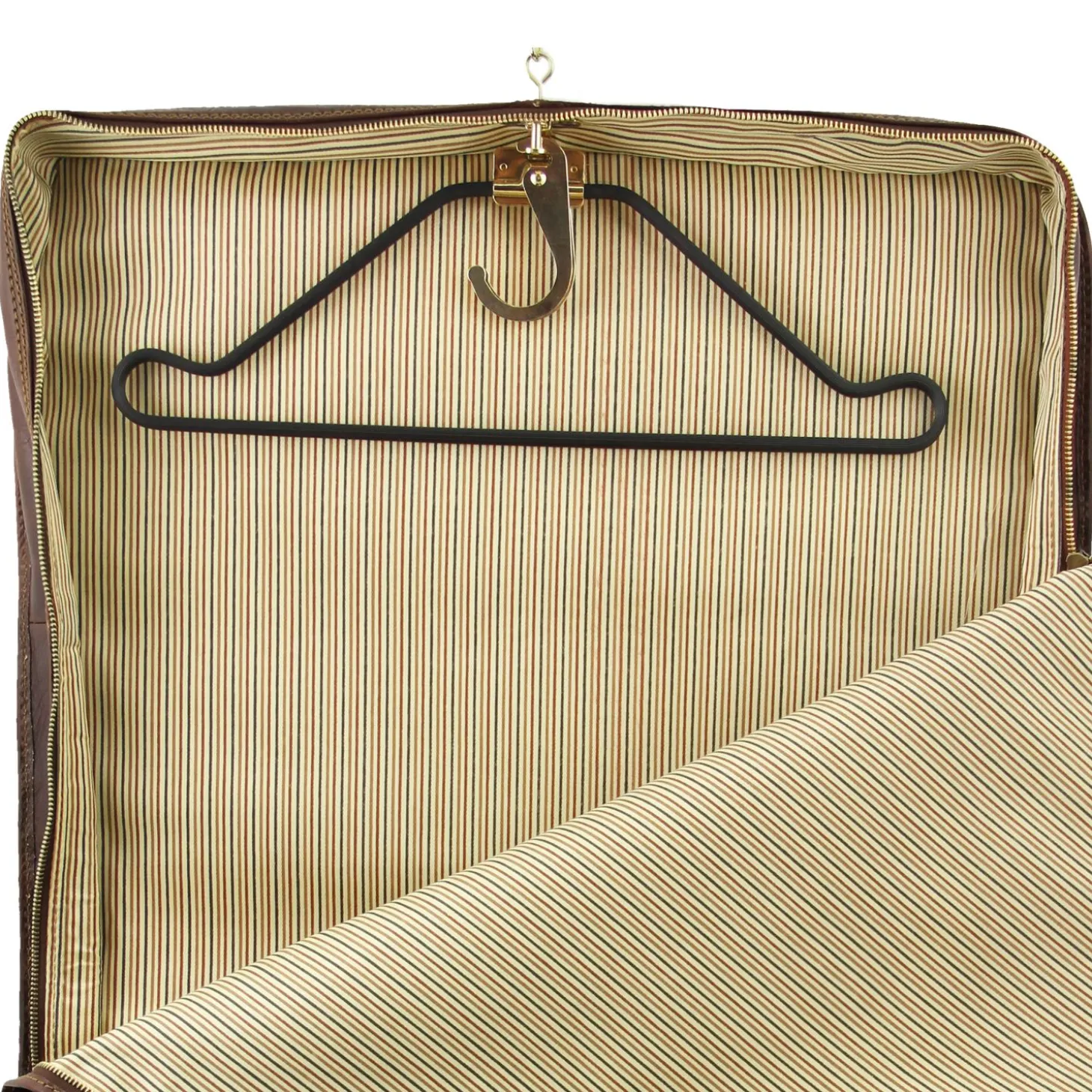 Kleidersack aus Leder mit Grosse Vortasche