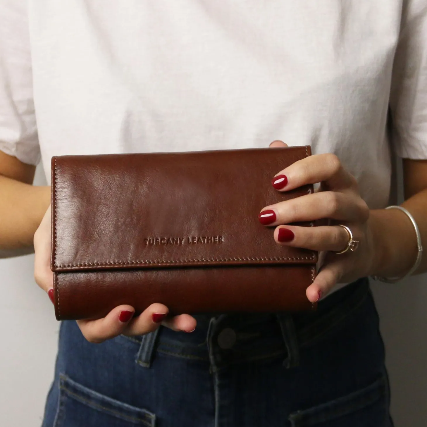 Lederbrieftasche Für Damen mit 4 Scheinfächern