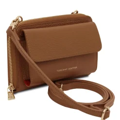 Lederbrieftasche/Handyhalter mit Tragegurt