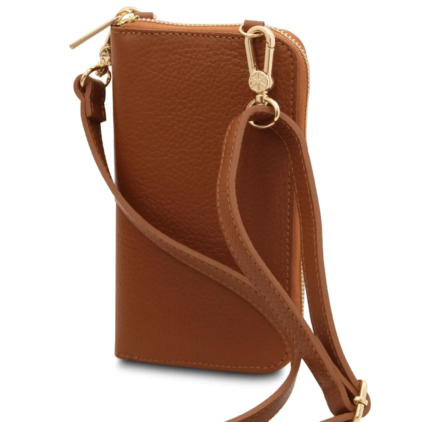 Lederbrieftasche/Handyhalter mit Tragegurt