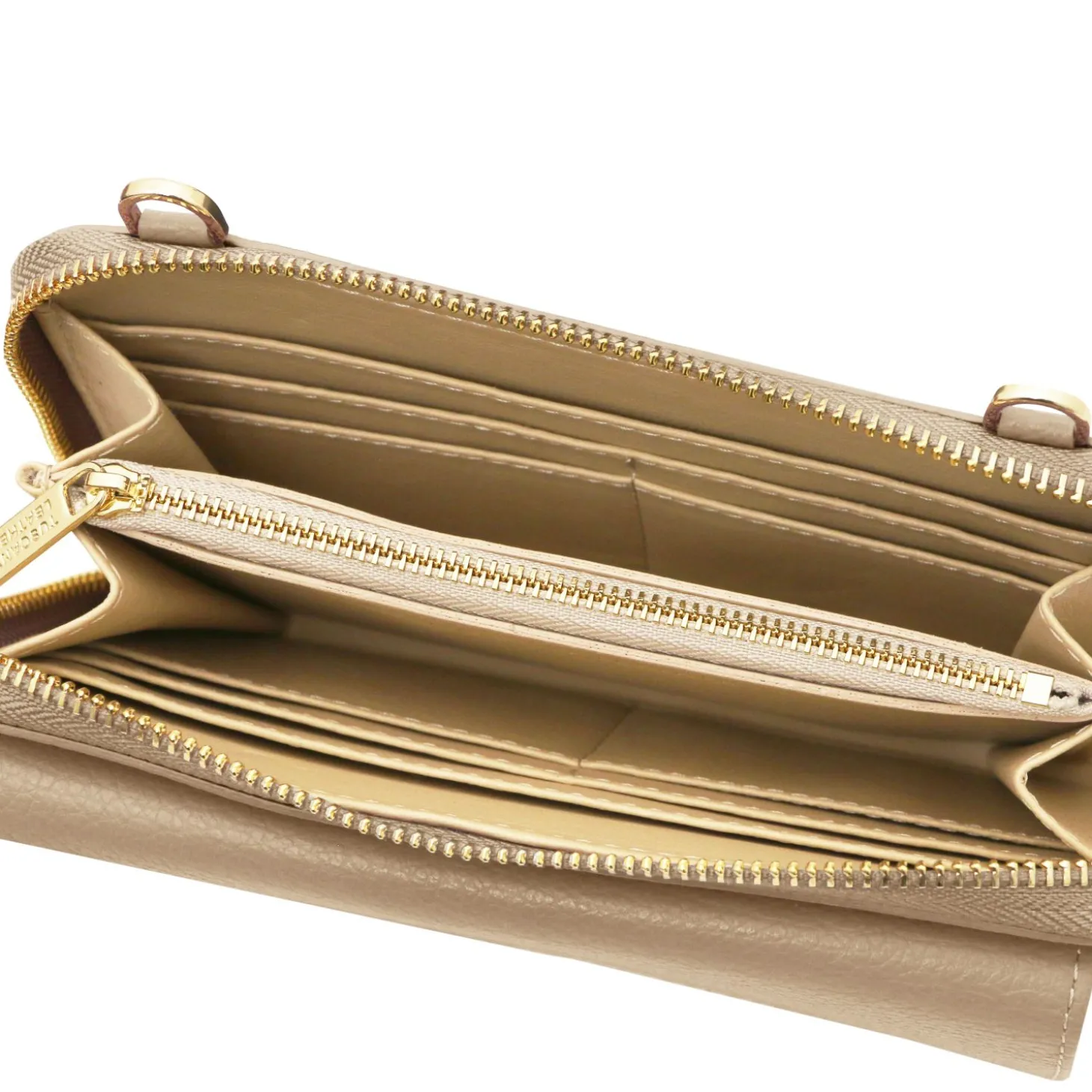 Lederbrieftasche/Handyhalter mit Tragegurt