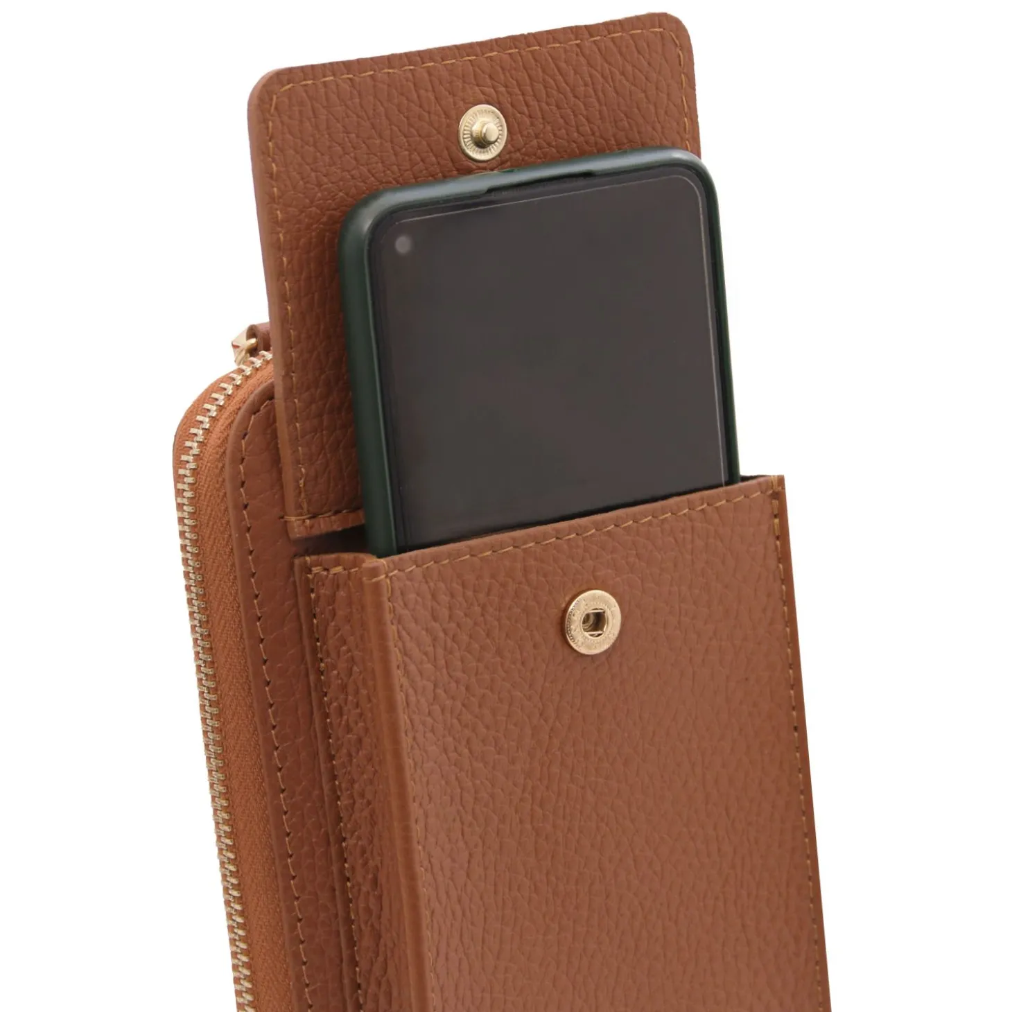 Lederbrieftasche/Handyhalter mit Tragegurt