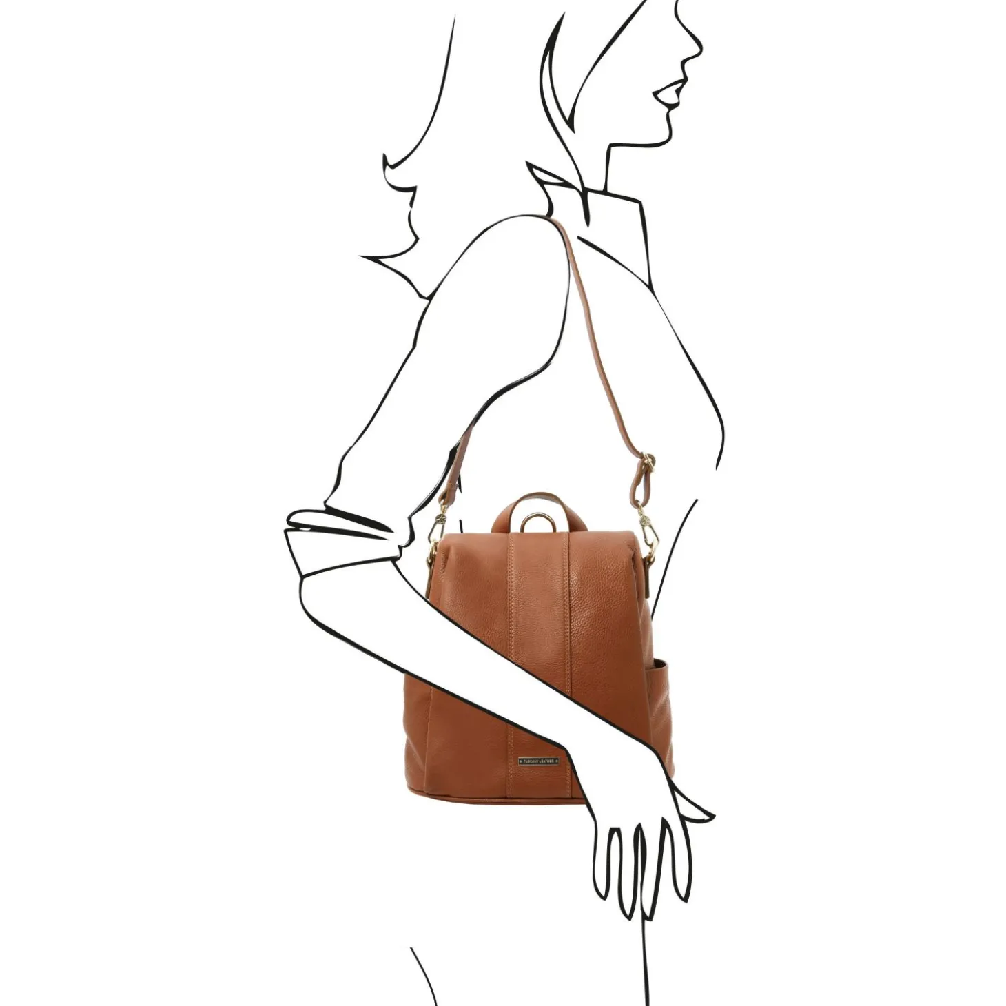 Lederrucksack aus Weichem Leder
