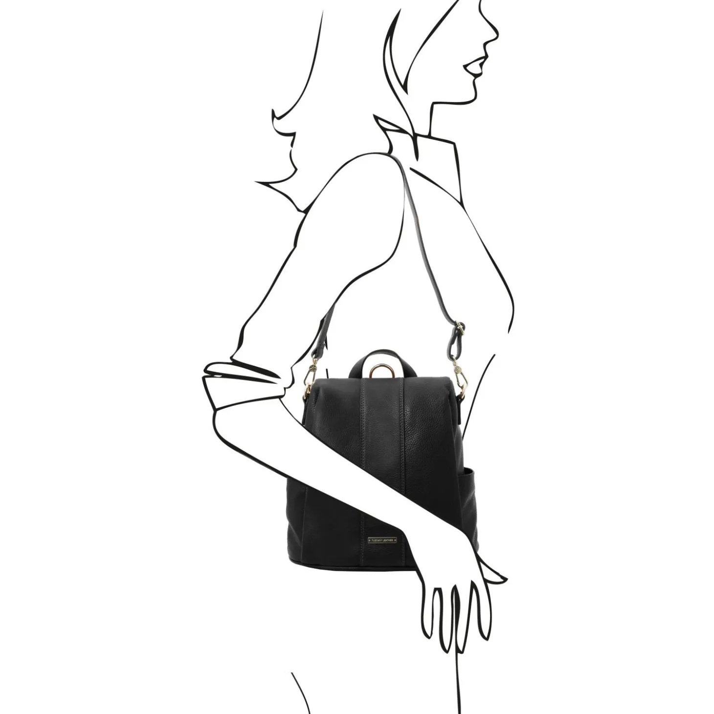 Lederrucksack aus Weichem Leder