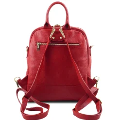 Lederrucksack Für Damen aus Weichem Leder