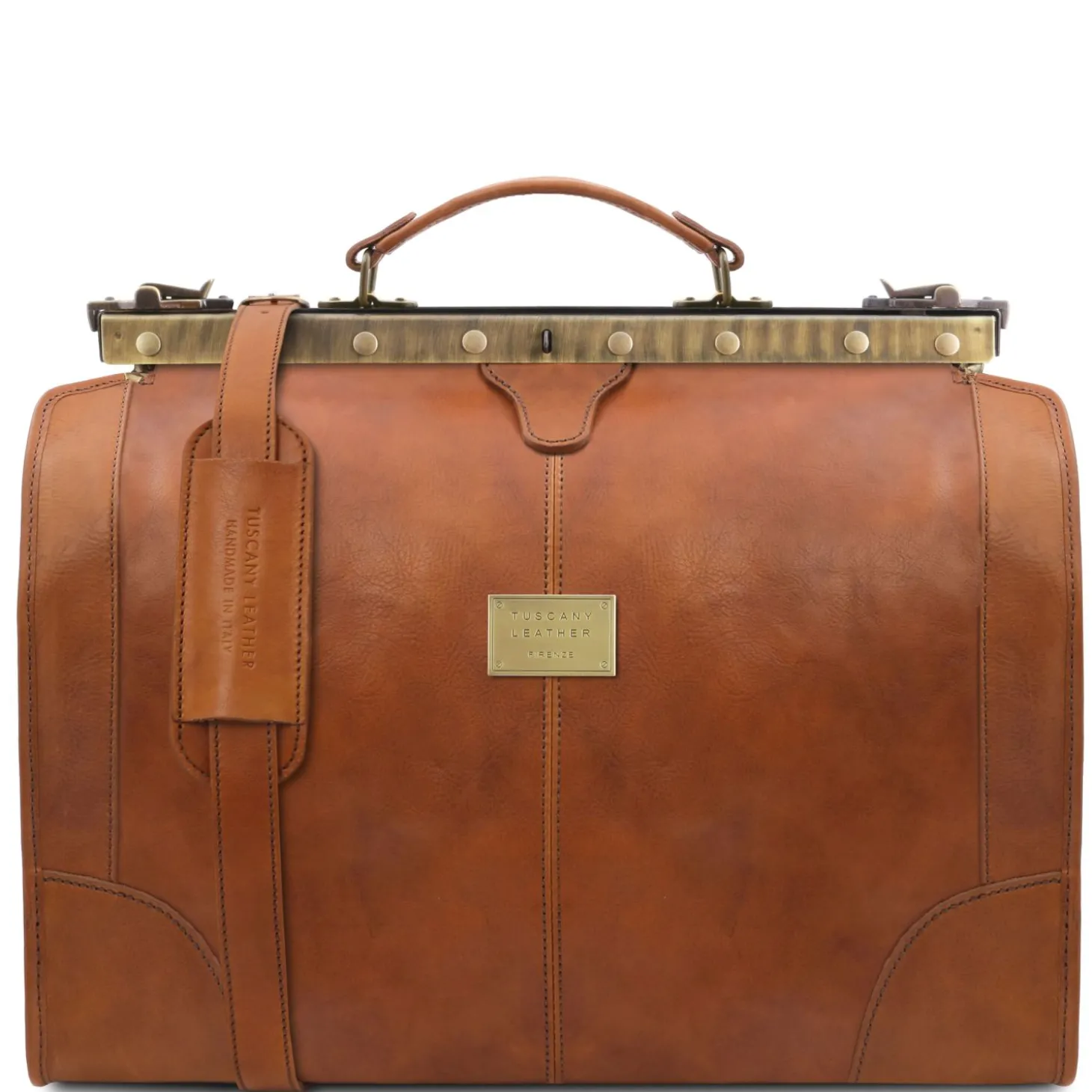 Maulbügelreisetasche aus Leder - Klein