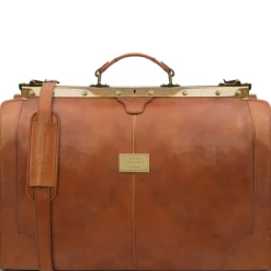 Maulbügelreisetasche aus Leder - Gross