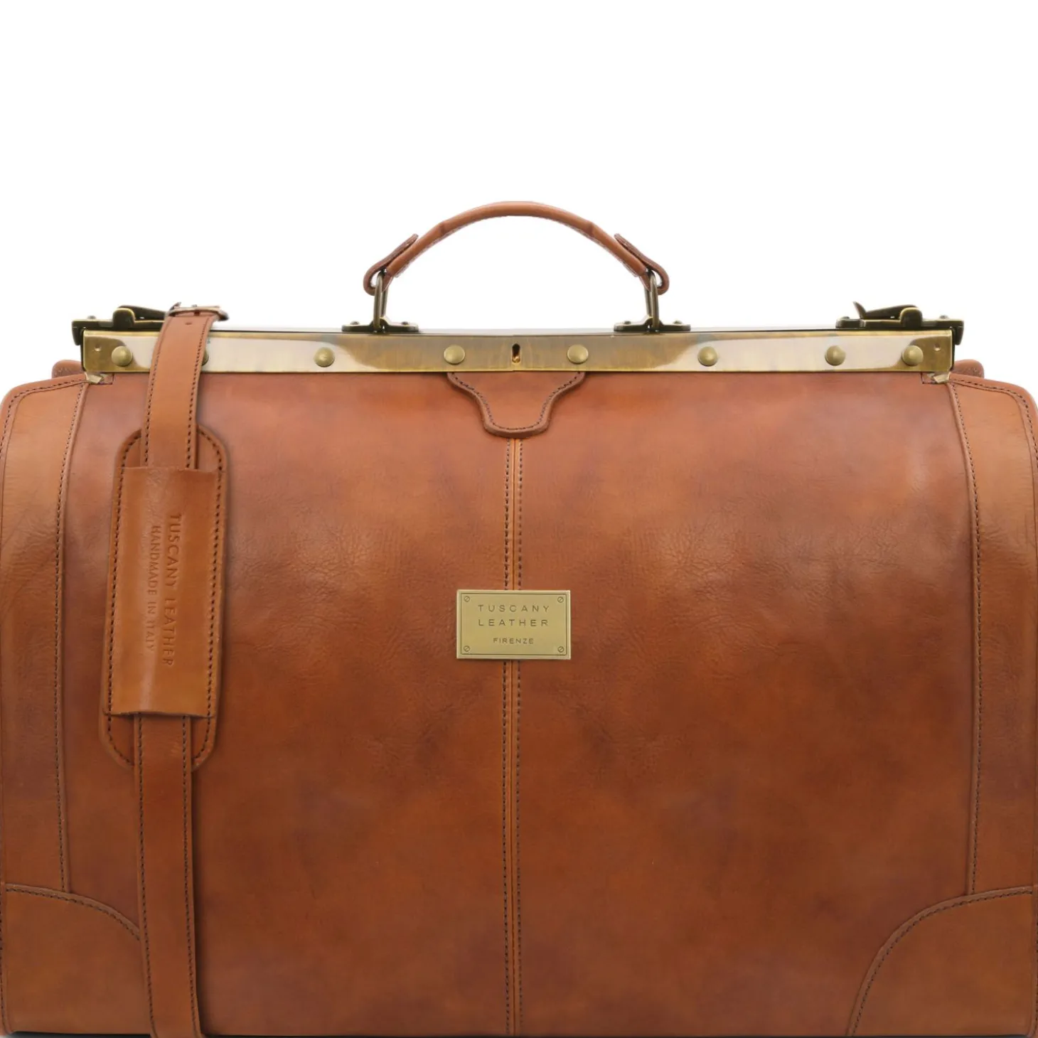 Maulbügelreisetasche aus Leder - Gross