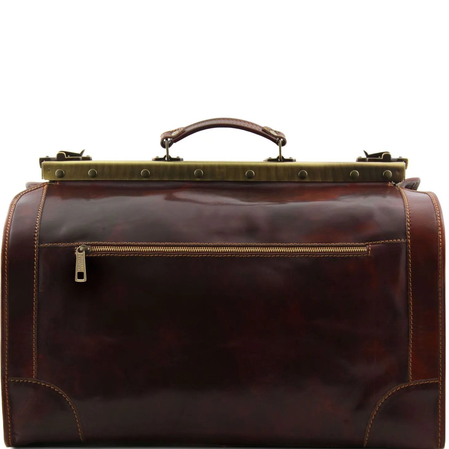 Maulbügelreisetasche aus Leder - Gross