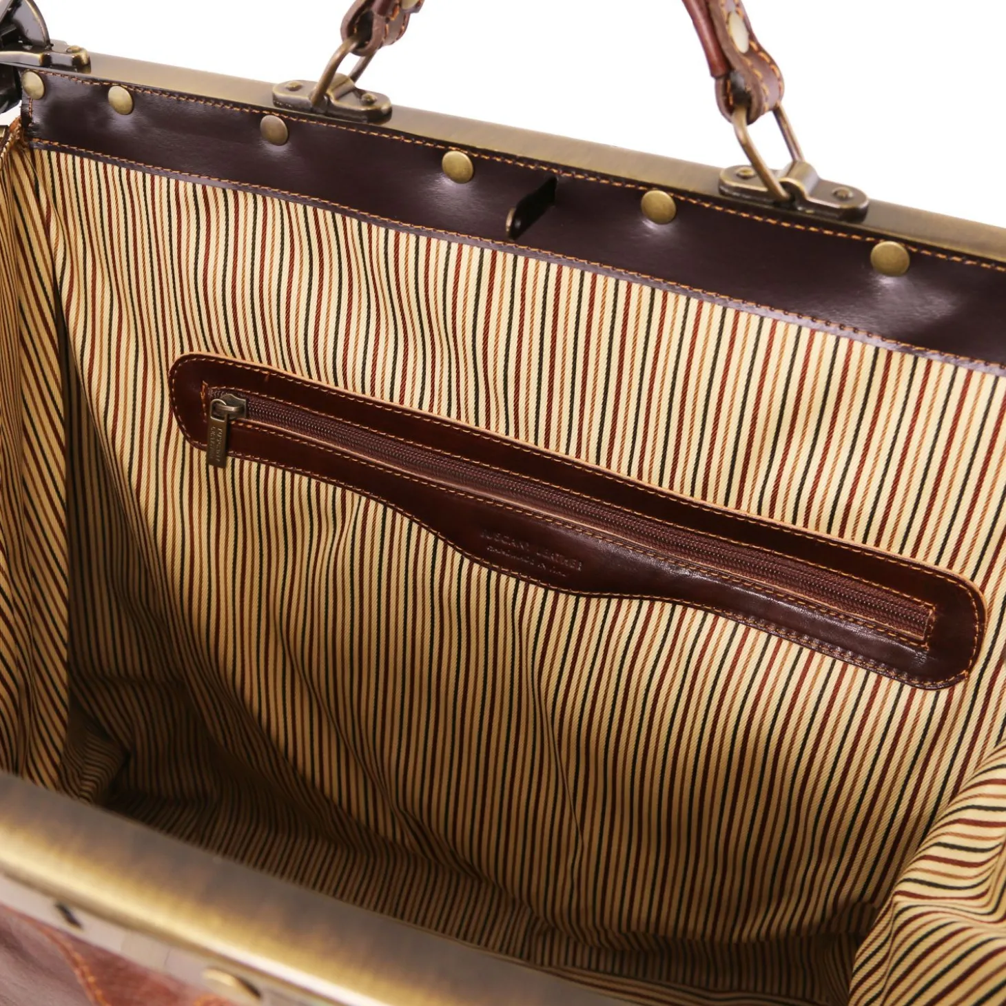 Maulbügelreisetasche aus Leder - Klein