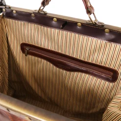 Maulbügelreisetasche aus Leder - Klein