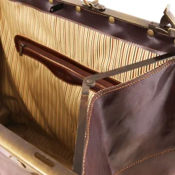 Maulbügelreisetasche aus Leder - Klein