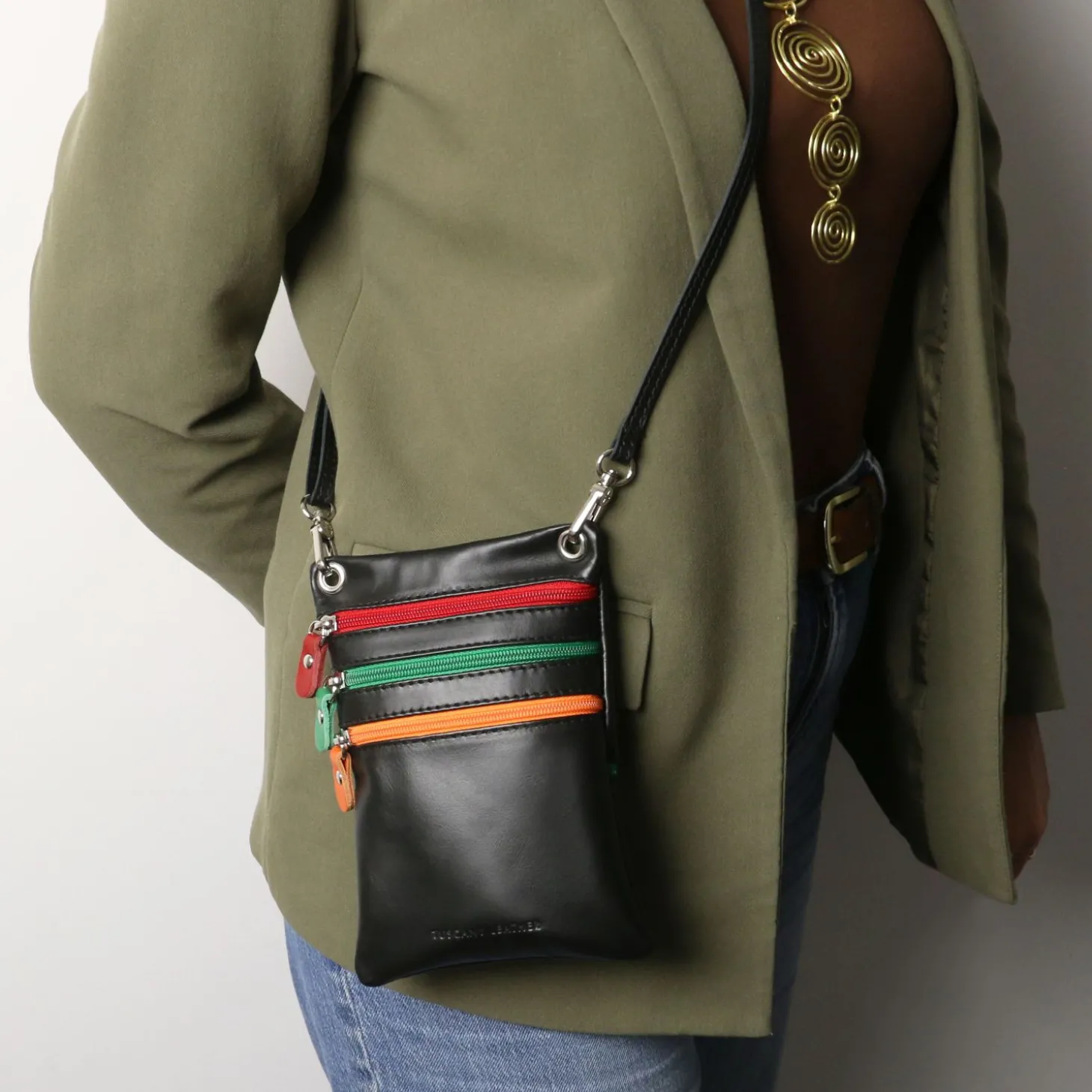 Mini Schultertasche aus Weichem Leder
