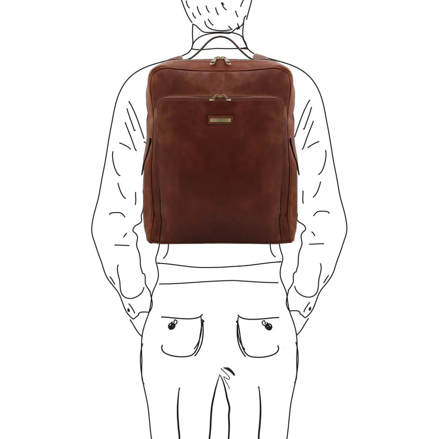 Notebook Rucksack aus Leder - Gross