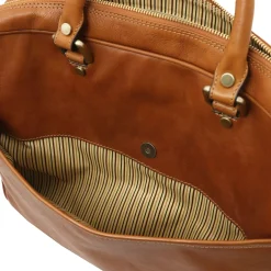 Notebook-Aktentasche aus Leder mit Vorderfach