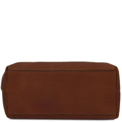 Reise- Kulturtasche aus Leder - Gross