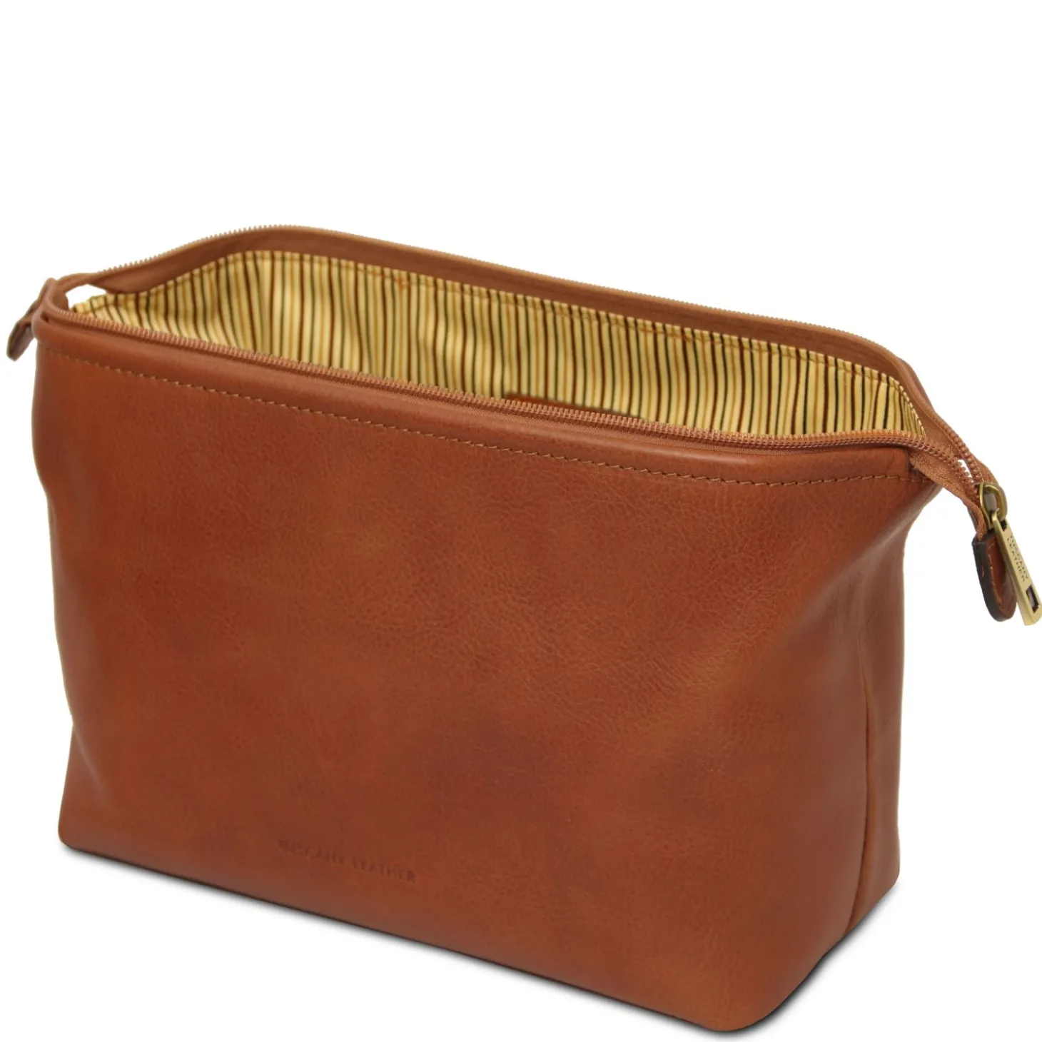 Reise- Kulturtasche aus Leder - Gross