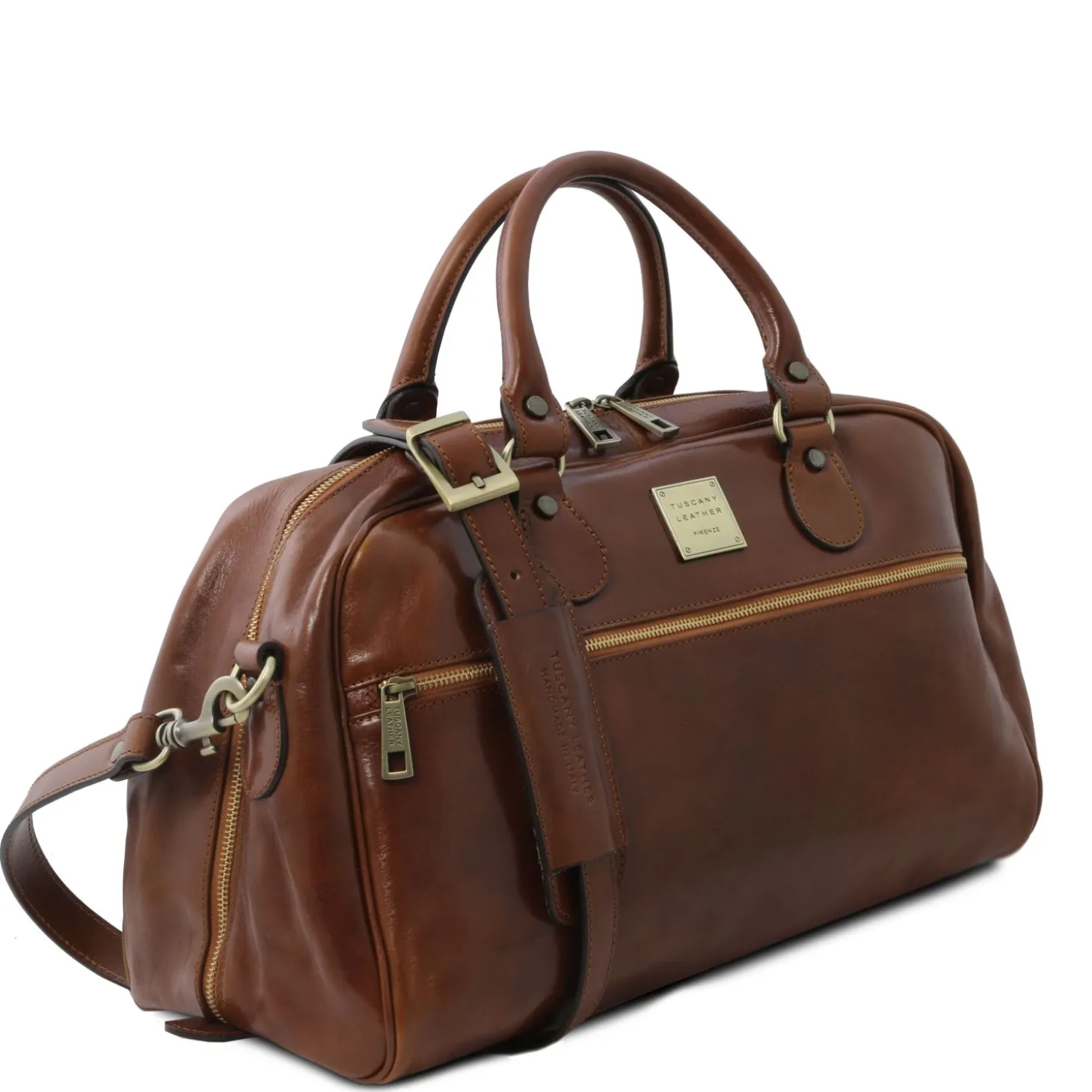 Reisetasche aus Leder in Halbrundem Design - Klein