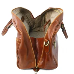 Reisetasche aus Leder in Halbrundem Design - Klein