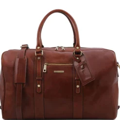 Reisetasche aus Leder mit Vorderfach