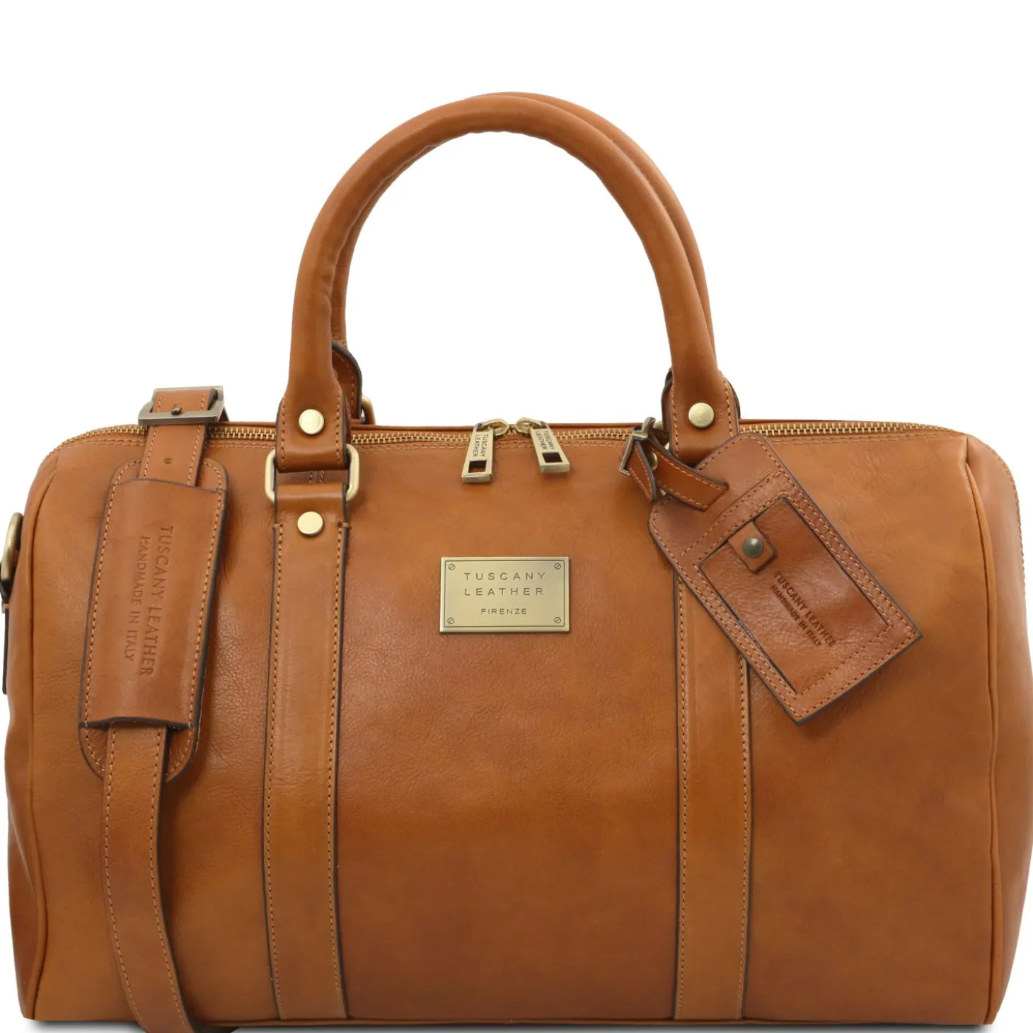 Reisetasche aus Leder mit Fach auf der Rückseite - Klein