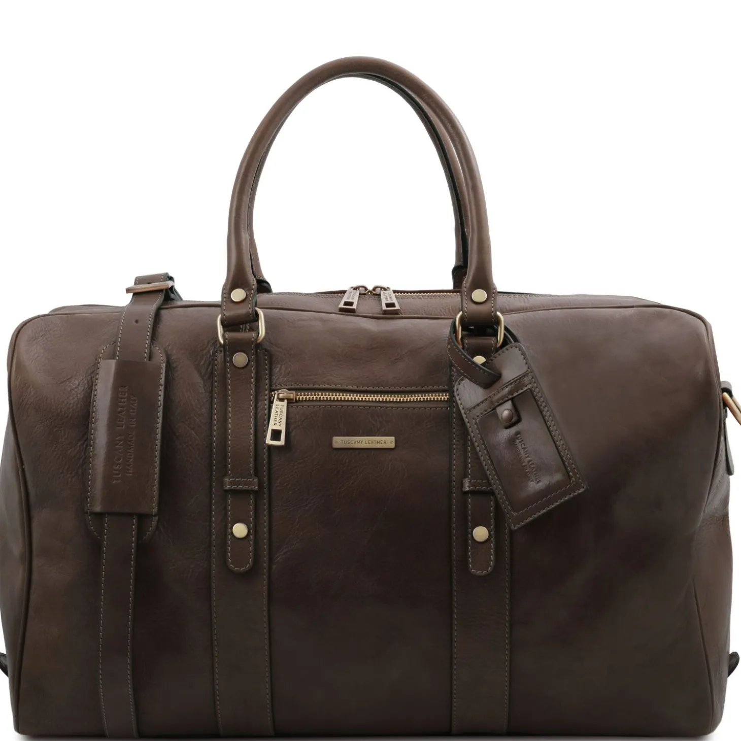 Reisetasche aus Leder mit Vorderfach