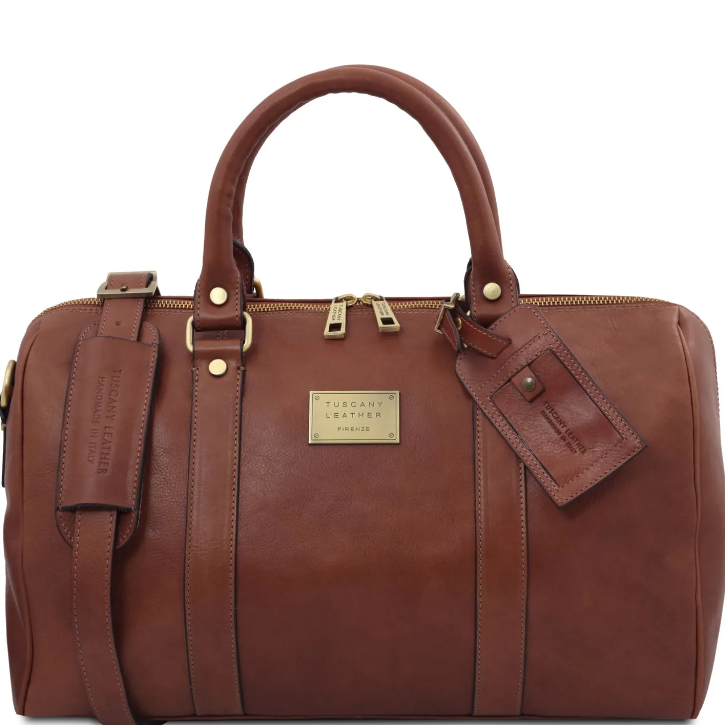 Reisetasche aus Leder mit Fach auf der Rückseite - Klein