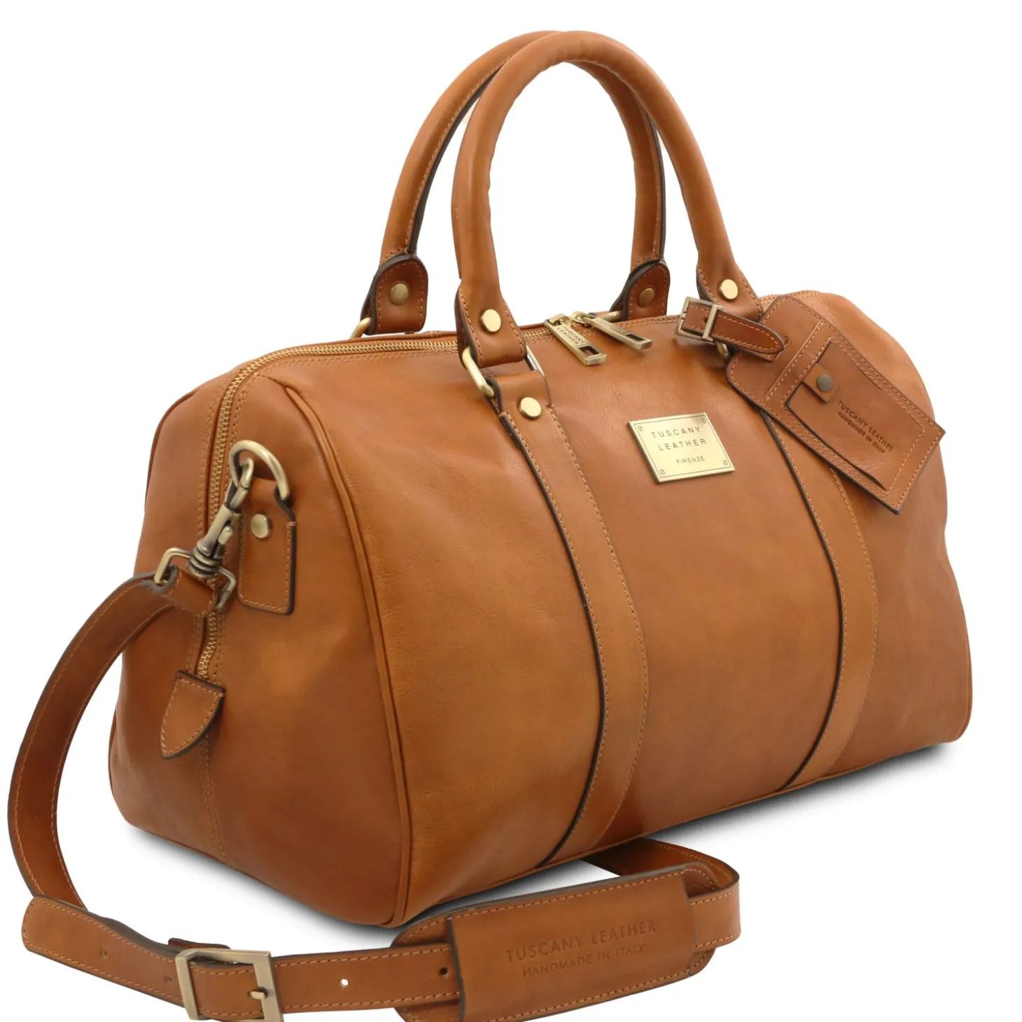 Reisetasche aus Leder mit Fach auf der Rückseite - Klein