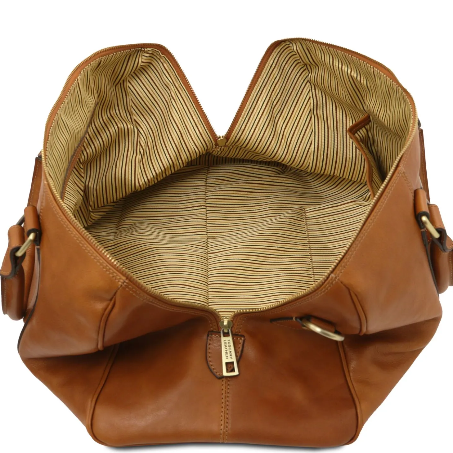 Reisetasche aus Leder mit Fach auf der Rückseite - Klein