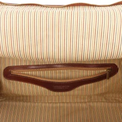 Reisetasche aus Leder mit 2 Reissverschluss - Seitentaschen