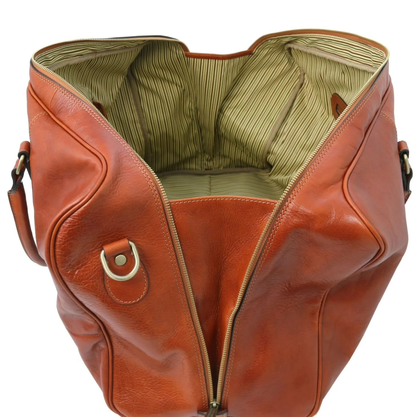 Reisetasche aus Leder mit Vorderfach